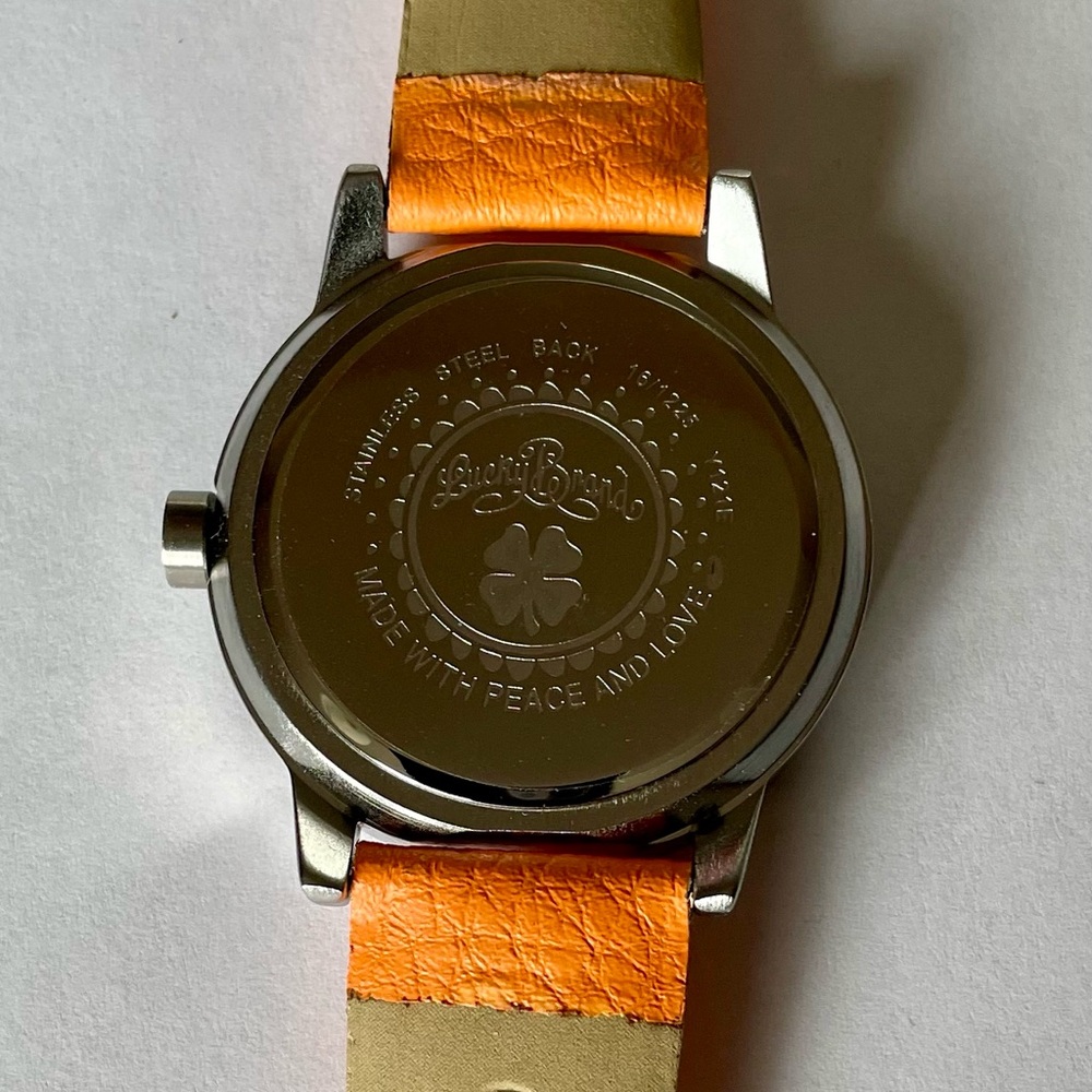 Vintage 1990s NWOT Orange Lucky Brand LOVE Watch with Leather Band - Picture 7 of 10